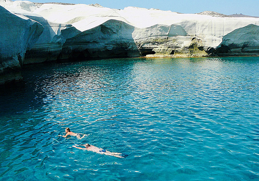 Sarakiniko on Milos is one of the best places for snorkeling in all of Greece