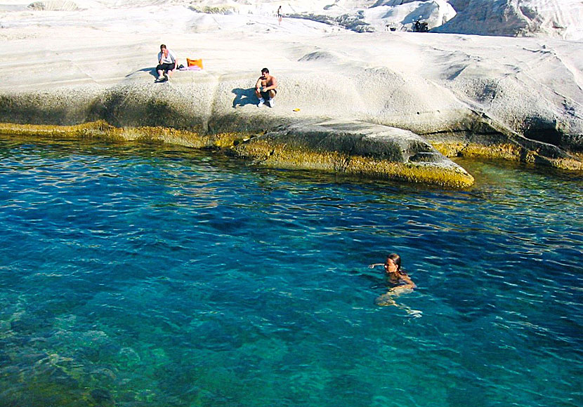 Sarakiniko on Milos is one of the Greek archipelago's best rock baths.