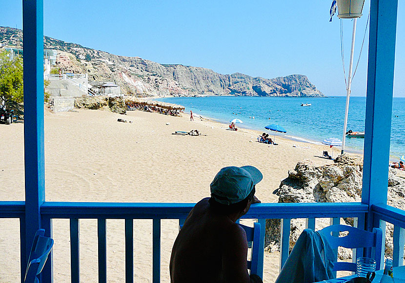 Good restaurants and tavernas at Paleochori beach on Milos.