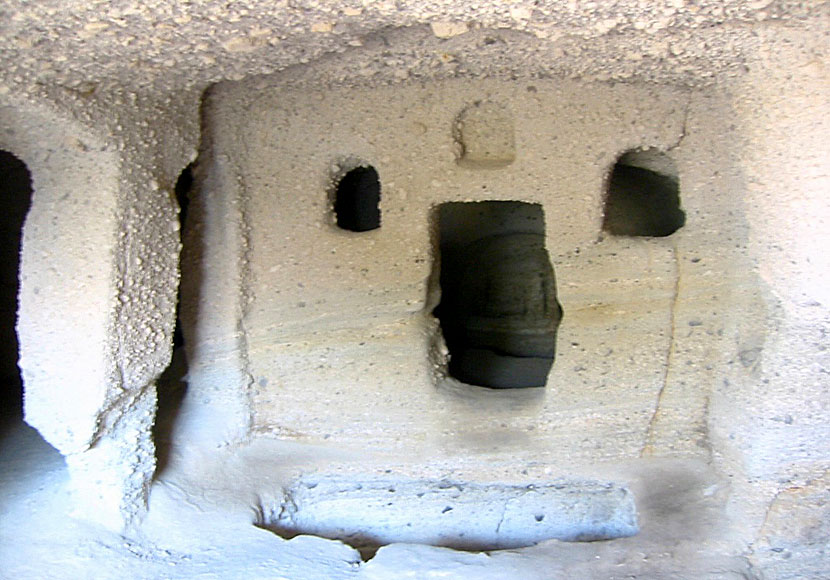 Roman Christian catacombs on the island of Milos in Greece.