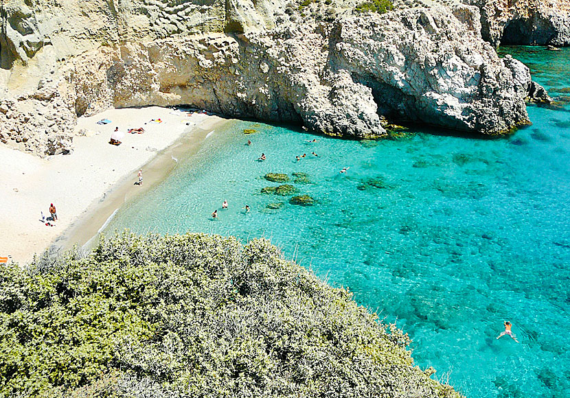 Tsigrado beach on Milos in Greece.