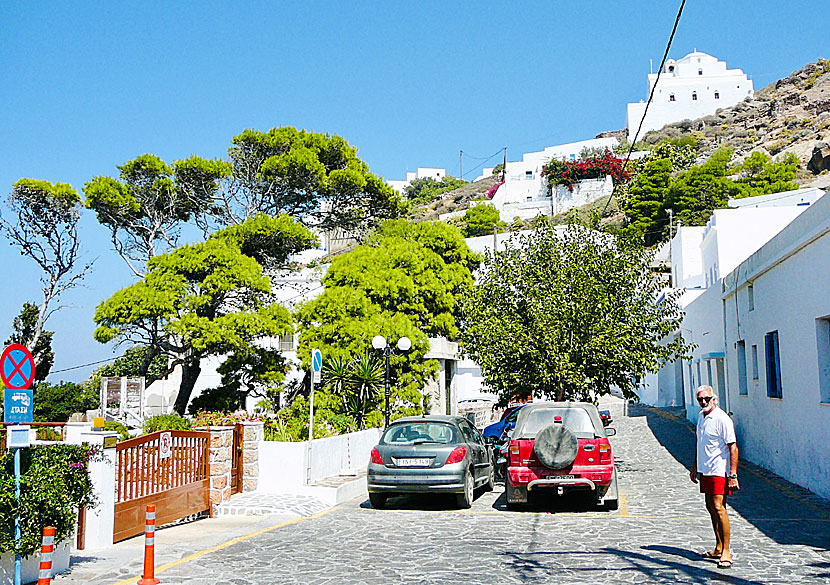 Churches in Plaka on Milos in Greece.