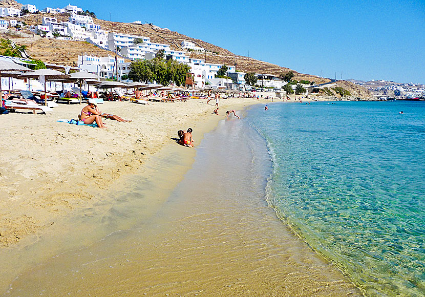 Agios Stefanos beach is one of Mykonos' most child-friendly beaches.