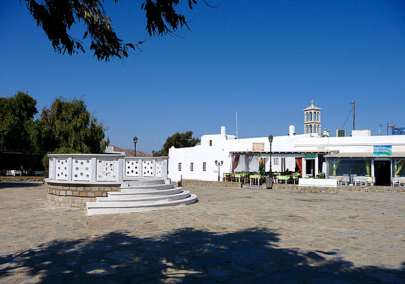 Outside the monastery of Panagia Tourliani are many restaurants and tavernas.