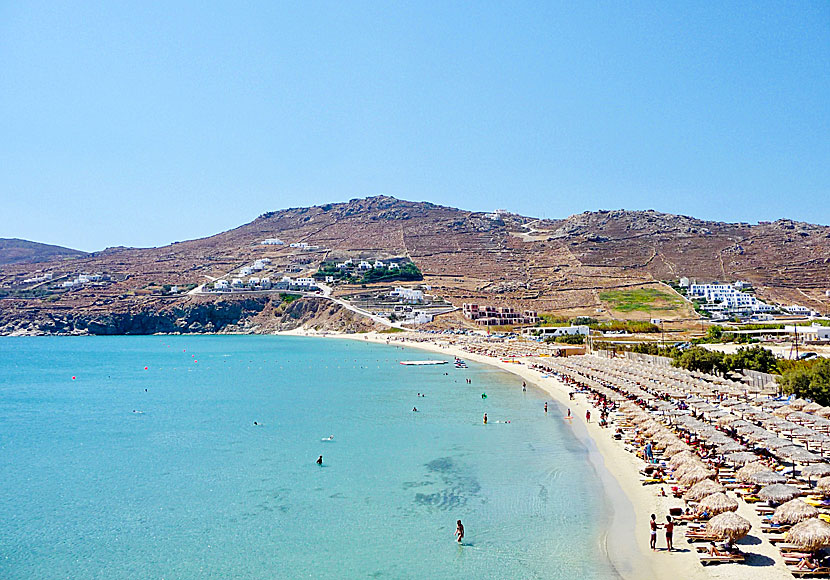 The best beaches on Mykonos. Kalo Livadi beach.