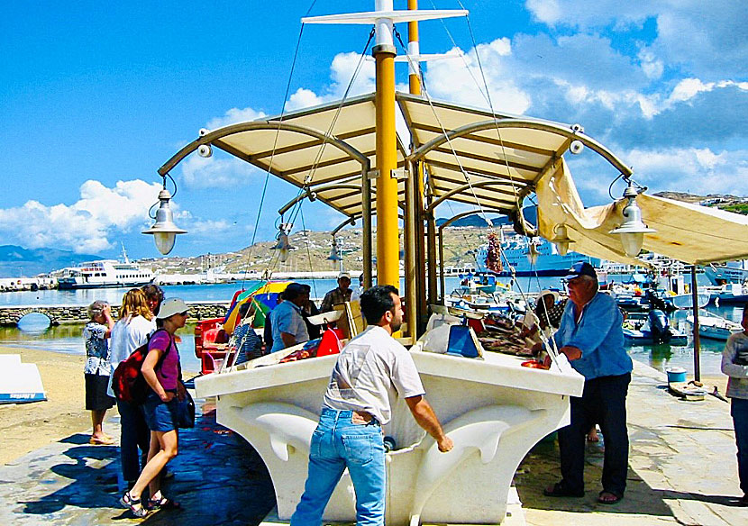 The old port of Mykonos in the Cyclades.