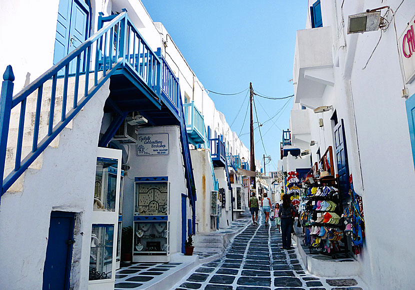 One of many narrow alleys in Mykonos Town.