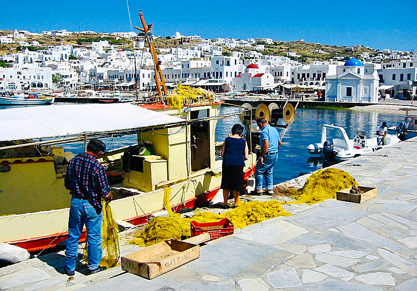 The small port in Mykonos Town.