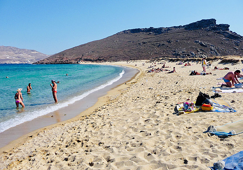 Panormos beach in northern Mykonos is fairly unexploited.