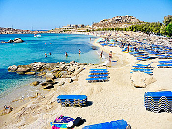 Fantastic sandy beaches on Mykonos in the Cyclades.