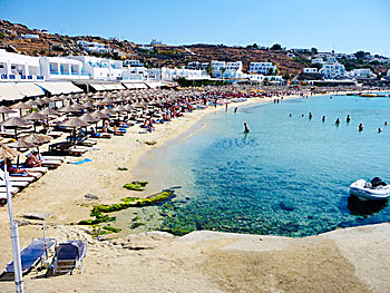 Platis Gialos beach on Mykonos.