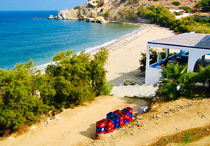 You pass Abram beach along the road to Apollonas.