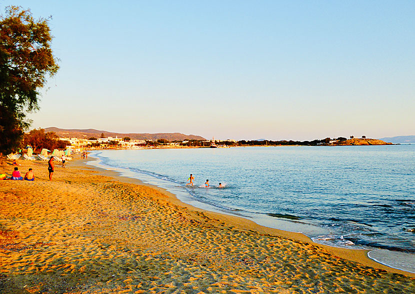 The beautiful sunset in Agia Anna on Naxos.