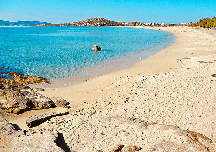 Agios Prokopios beach on Naxos in low season.