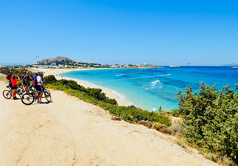 Cycle to the beaches of Naxos in Greece.