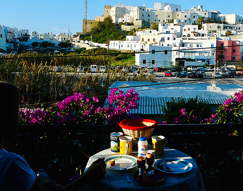 Hotel overlooking Kastro old town on Naxos.