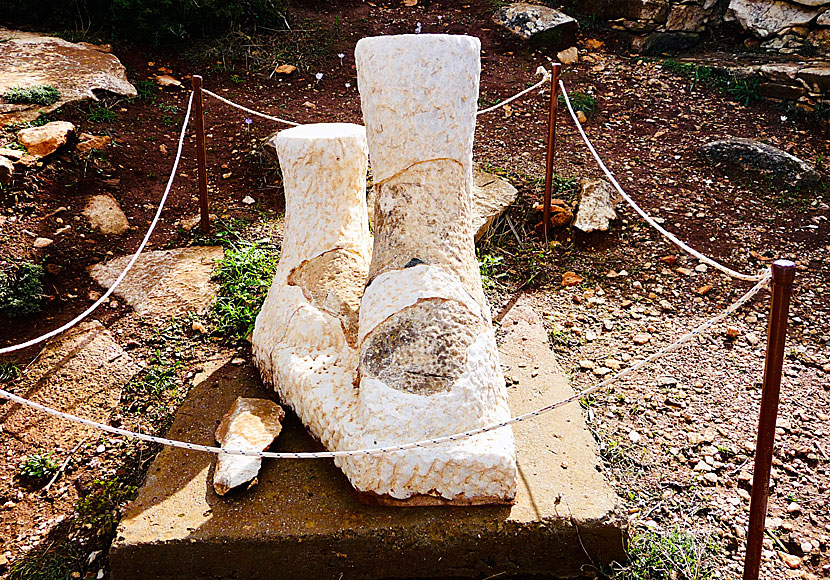 These gigantic feet probably belonged to a gigantic Kouros on Naxos.