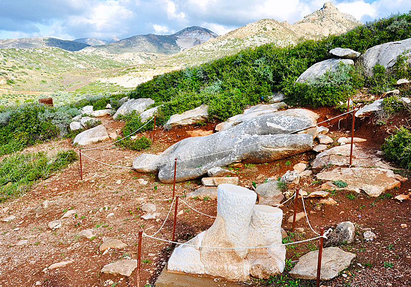 The unknown Kouros on Naxos is located near the marble quarry.