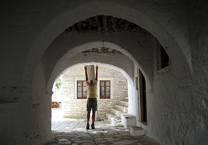 High arches in the old parts of Apiranthos village.