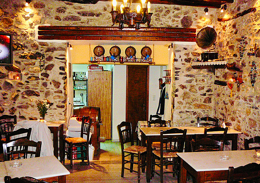 Taverna Metaxi Mas in the Old Market in Naxos town in Greece.