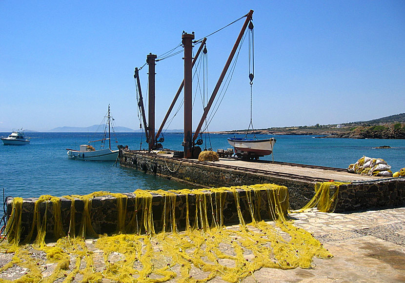 The port of Moutsouna in Naxos from where the emery was shipped out into the world.