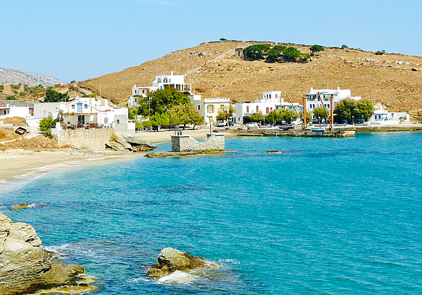 The sandy beaches of Moutsouna on Naxos.