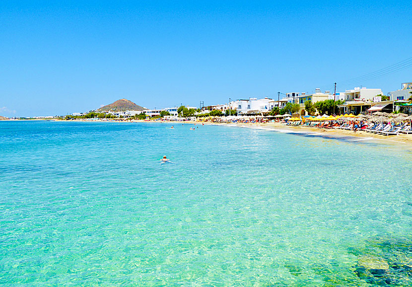 The best beaches on Naxos. Agia Anna beach.