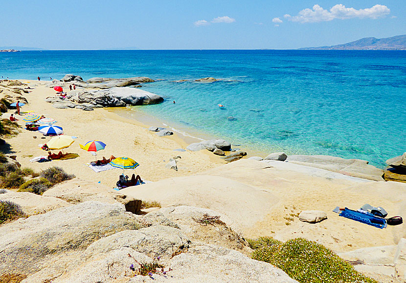 The nudist beach Agia Anna beach in Naxos.