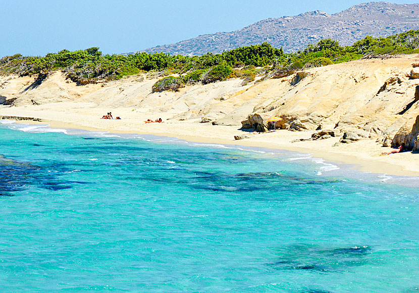 The nudist beach Hawaii in Aliko on Naxos in the Cyclades.