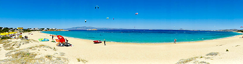 Panorama of the beach Mikri Vigla on Naxos.