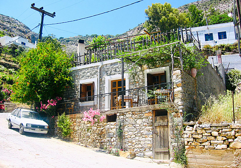 Tavernas in the village of Danakos in Naxos.