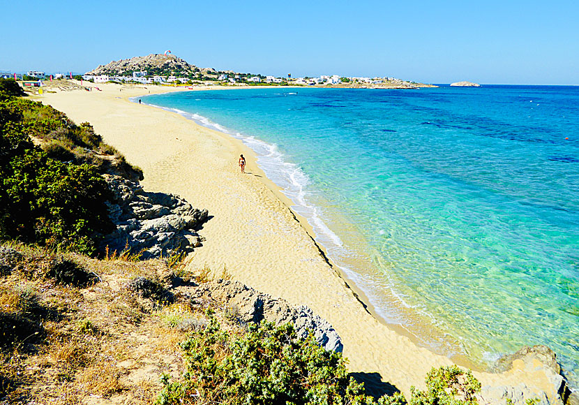 The best beaches on Naxos. Mikri Vigla beach.