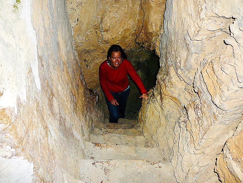 Cave in Monastery Argokoiliotisa on Naxos.