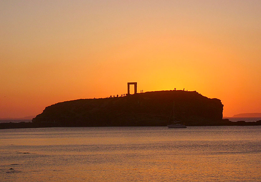 Sunset from Portara in Naxos.