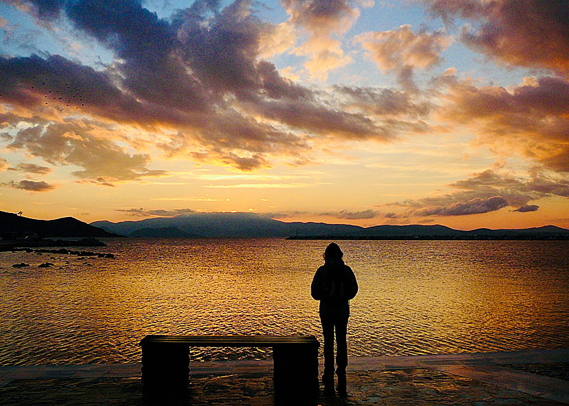 Sunset in Naxos town.