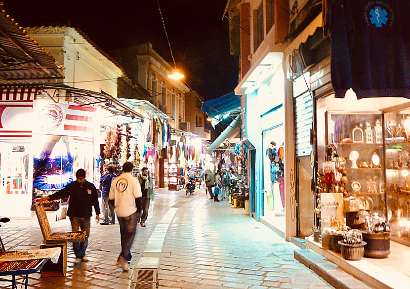 Pedestrian street in the Plaka district of Athens.
