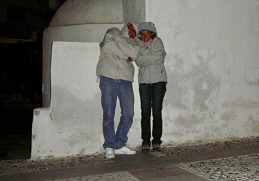 Cold evenings on Naxos in Greece.