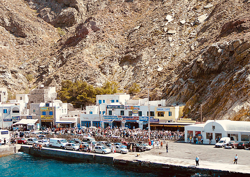 The port of Santorini in August.