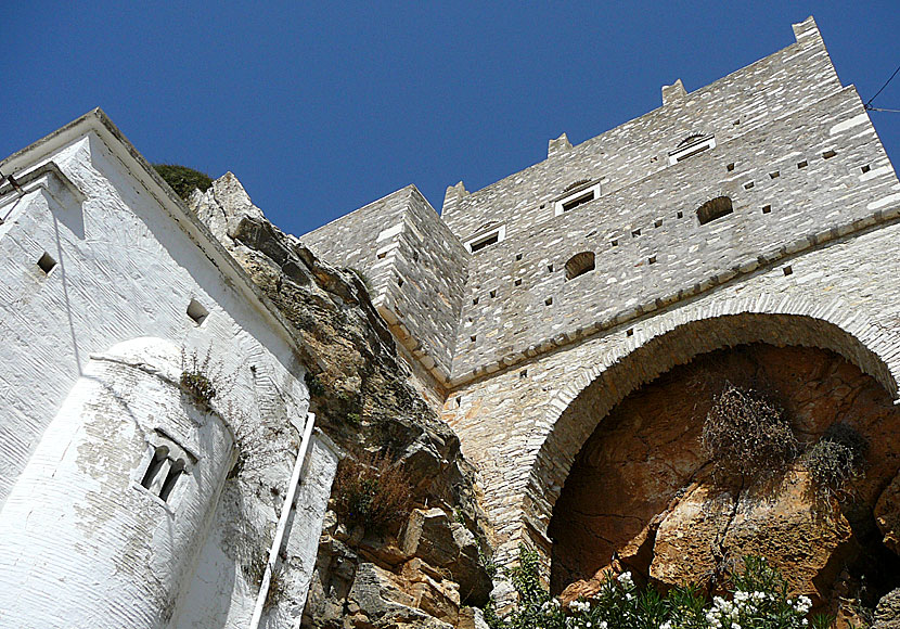 The impressive defense tower Tower of Zevgolis in Apiranthos.