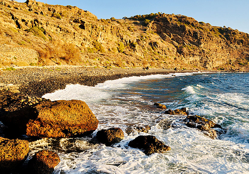 The best beaches on Nisyros. Hohlaki beach.