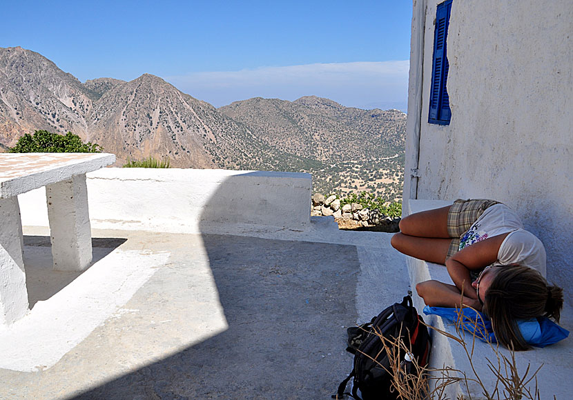 Church and viewpoint over the volcano in Nikia on Nisyros.