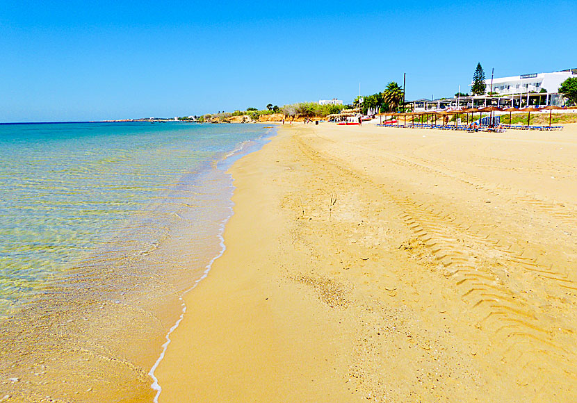 Chrissi Akti beach on Paros.