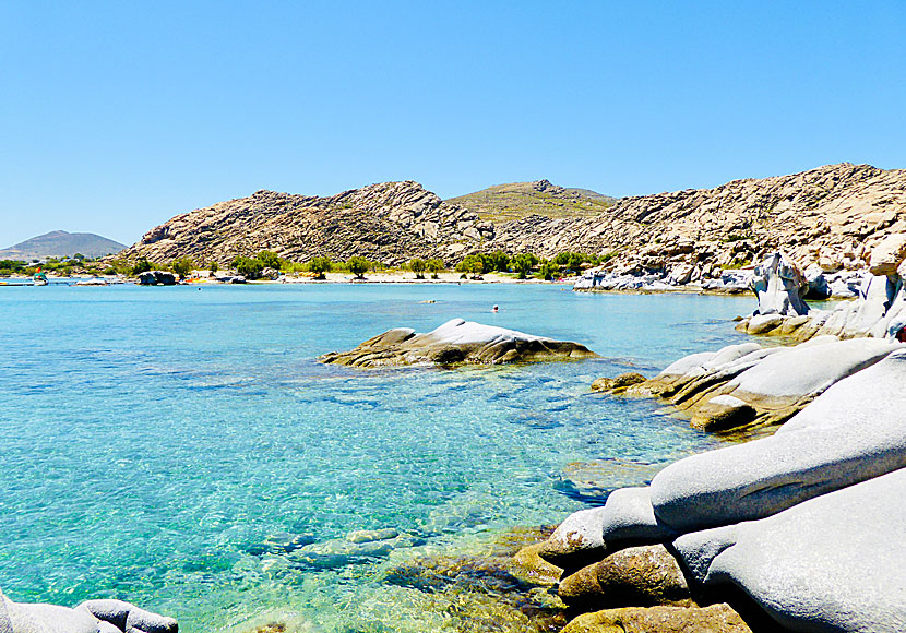 Sandy beaches and rock formations. Kolymbithres. Paros.