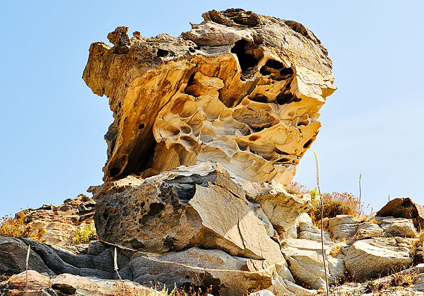 Rock formations at Cultural Park of Paros.
