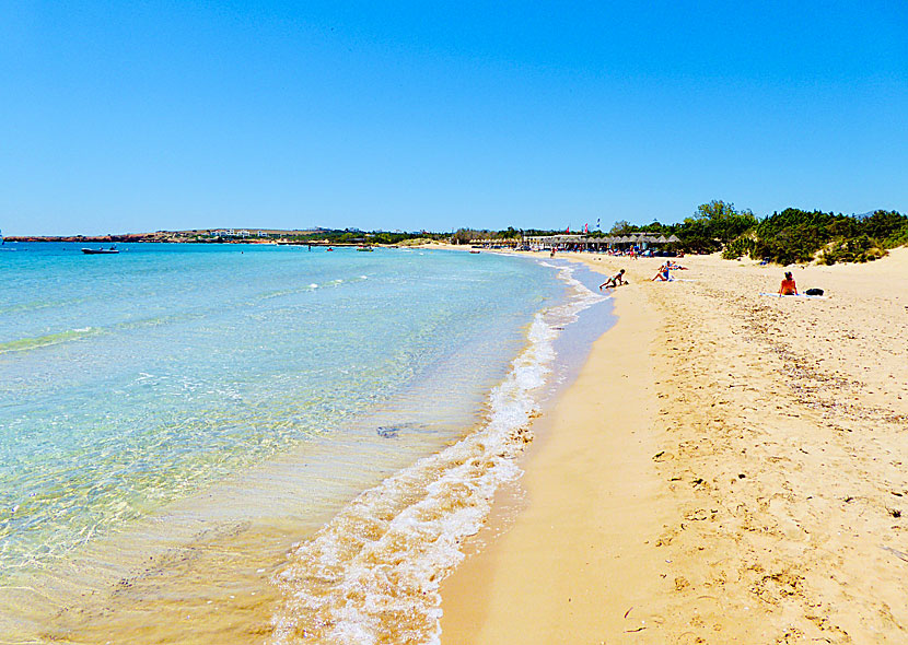 Santa Maria and Aliki beach in Paros.