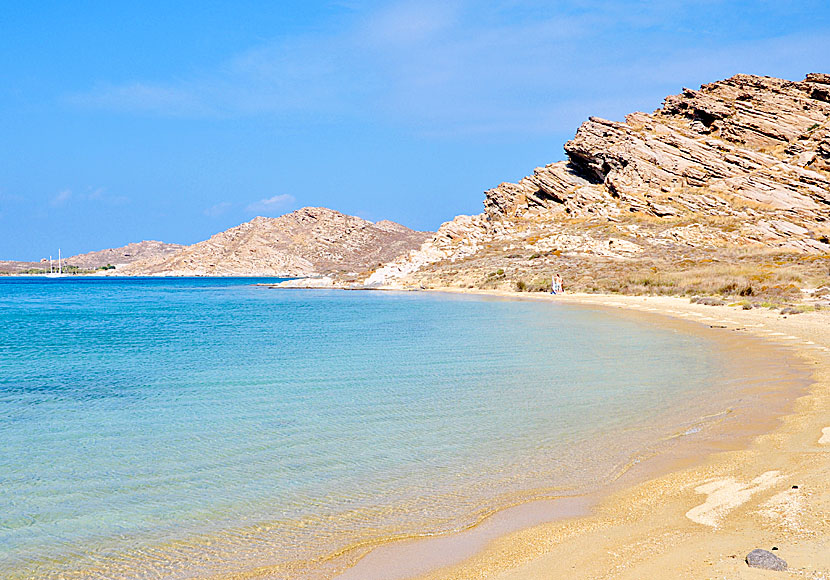 The best beaches on Paros. Tourkou Ammos beach.