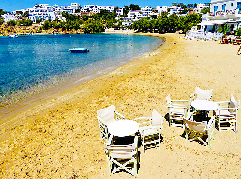 The village beach in Piso Livadi on Paros.