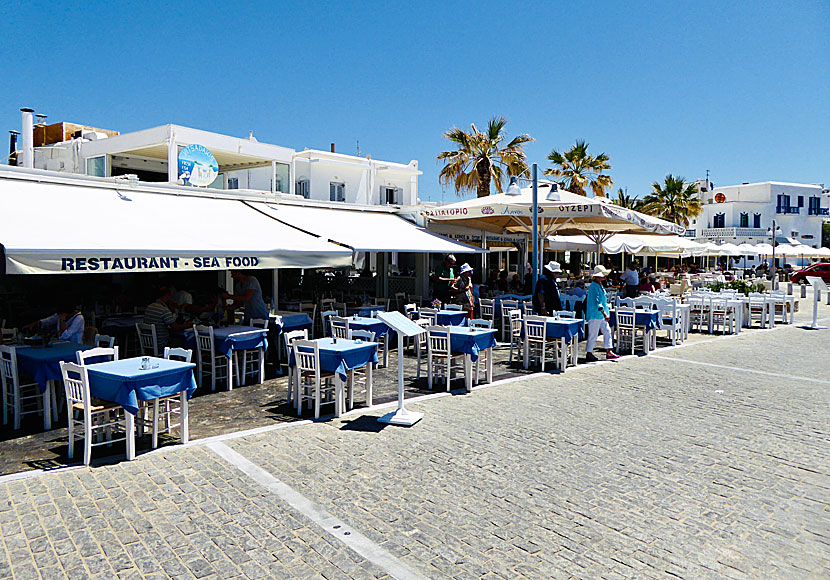 There are many restaurants near the marina in Naoussa.