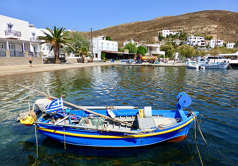 The small fishing port and beach of Grikos on Patmos in the Dodecanese.