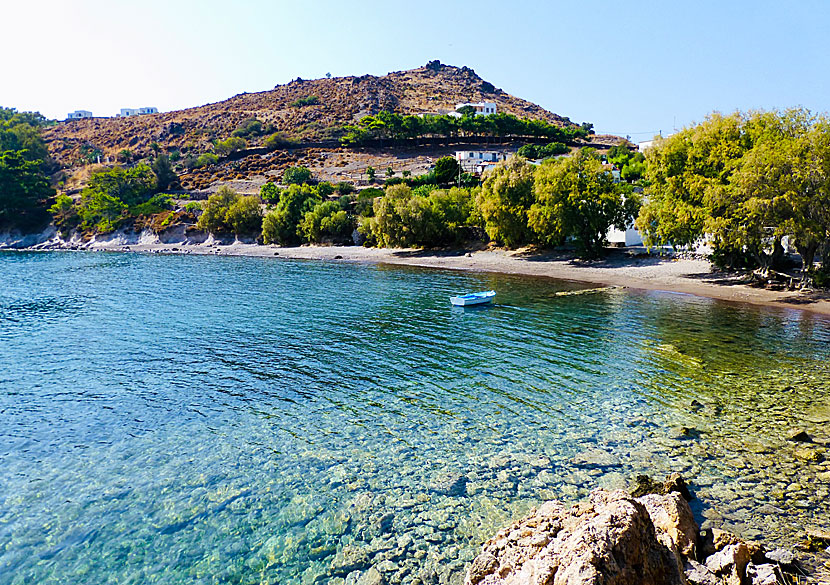 The best beaches on Patmos. Aspri beach.